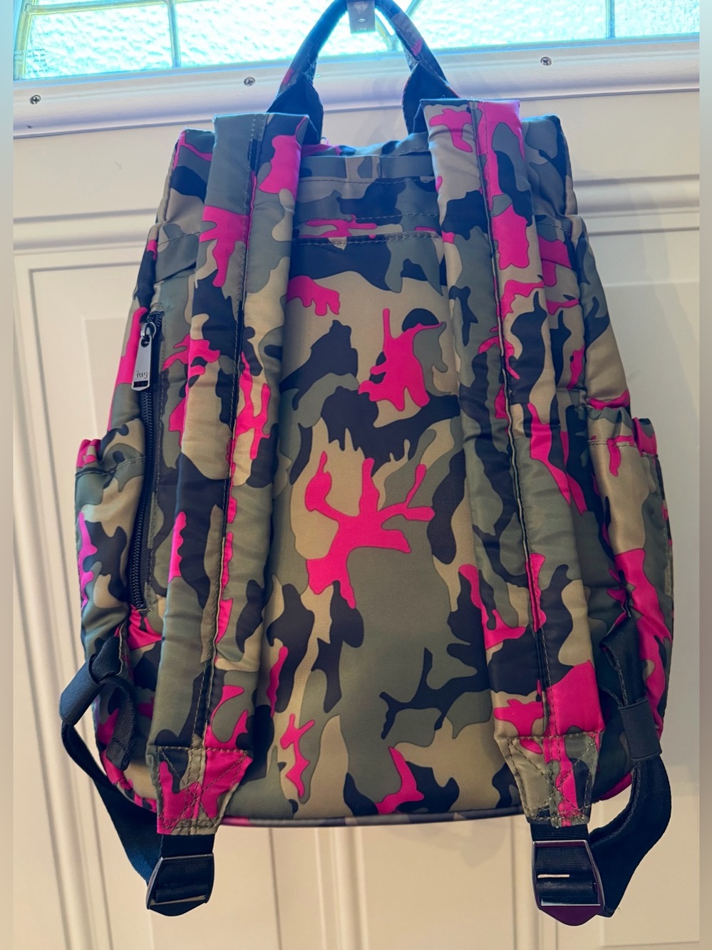 Lug Hatchback Backpack in a Camo Pink Pattern - Picture 10 of 11